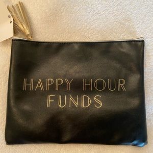 Zippered Pouch w/Tassel “HAPPY HOUR FUNDS”